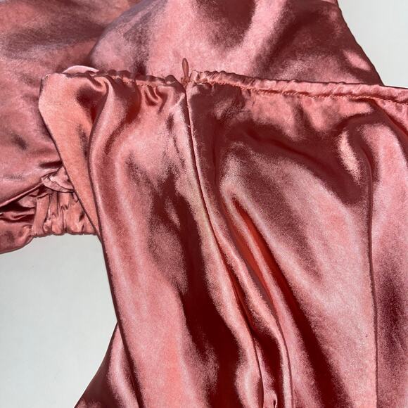 Astr The Label Colette Pink Satin Cutout Midi Dress (0613) - Picture 5 of 7